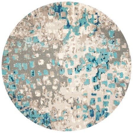 Safavieh 10 x 10 ft. Madison 400 Bohemian Round Rug; Grey & Blue MAD425E-10R